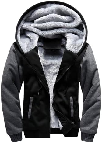 LBL Leading the Better Life Men's Pullover Winter Jackets Hooed Fleece Hoodies Sweatshirt Wool Warm Thick Coats