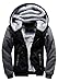ASALI Men's Pullover Winter Jackets Hooed Fleece Hoodies Wool Warm Thick Coats Black M#02