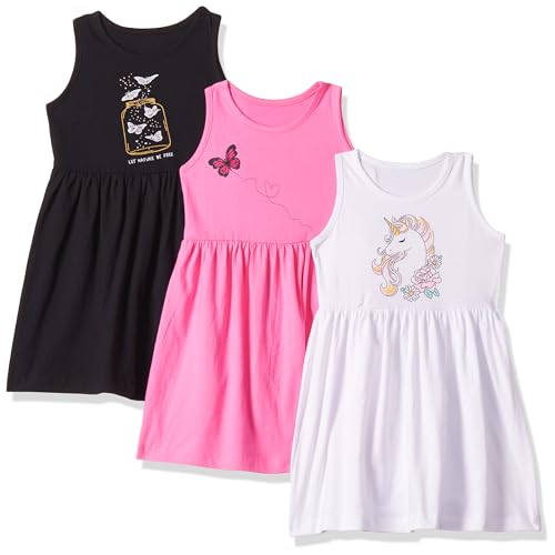 Image of T2F Girls Cotton Knee-Length Casual Dress(Pack of 3)