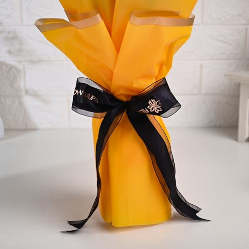 Image of FlowerAura Premium Fresh Live Flower Bouquet of 6 Yellow Gerberas In Designer Paper Gift For Birthday | Anniversary | Love | Home Decor | Fathers Day Gift For Dad (Same Day Delivery)