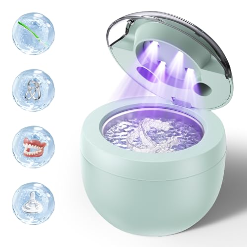 Ultrasonic Retainer Cleaner Machine, 45kHz Ultrasonic Denture Cleaner with 200ML