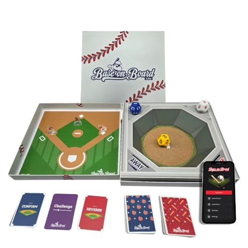 [Base on Board Lite] Realistic Baseball Tabletop Board Game, Dedicated Mobile App Integration, 3...