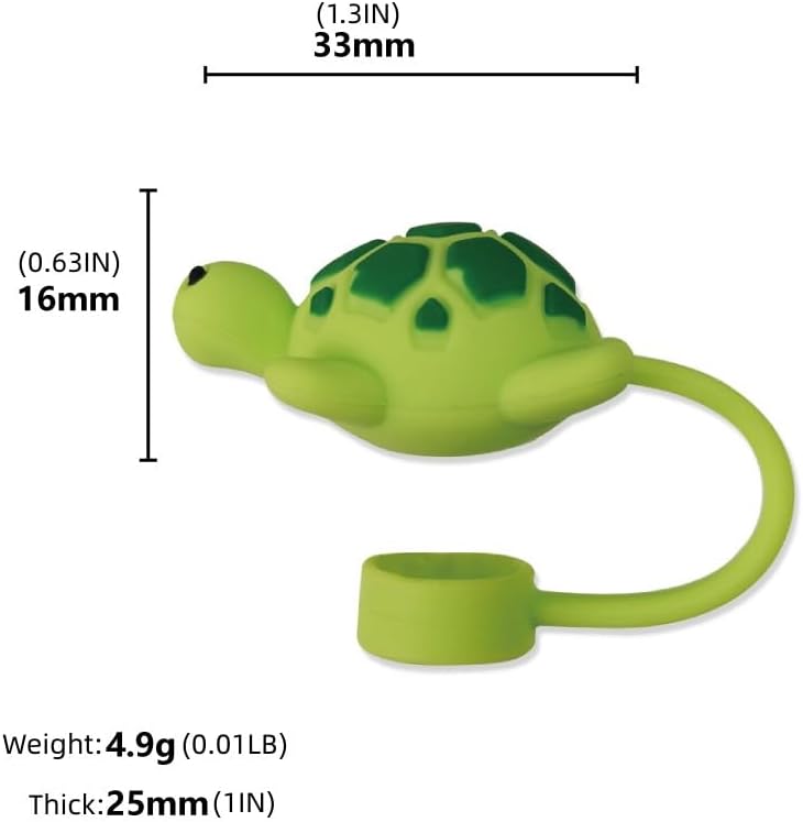 Miniatura 7 de Paquete de 6 cubiertas de paja de 0.394 pulgadas con forma de organismo marino lindo de silicona de grado alimenticio, tapas de puntas de popote