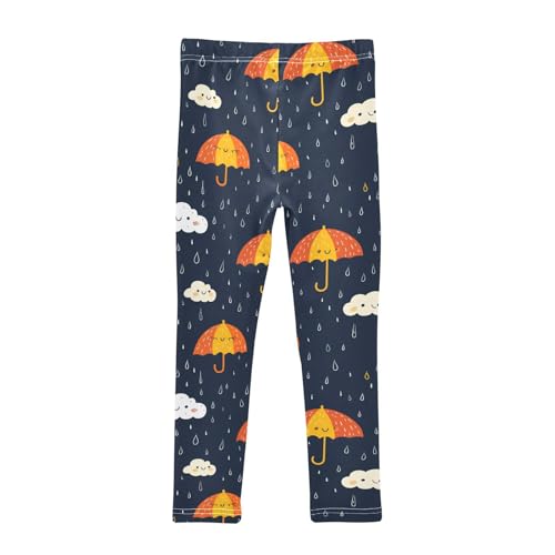 Girls Leggings Cute Umbrella Rain Cloud Soft Toddler Leggings for Girls Kids Pants Size 4T-10T2