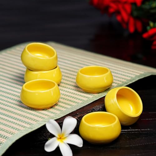 Image of Lupaava Serving Dip Sauce Chutney Mini Ceramic Bowls Pack of 6 | Ceramic Handcrafted Shine, Microwave Bowl Sets, Kitchen Accessories 35 ml