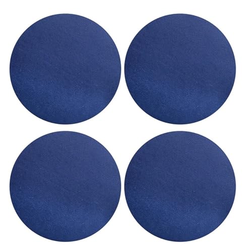 ENWWCH Juego de 4 manteles Individuales de Piel sintética for Mesa, Resistentes al Calor, con Aislamiento, Redondos, for Bebidas, Accesorios para Ollas Calientes, Platos(Dark Blue)