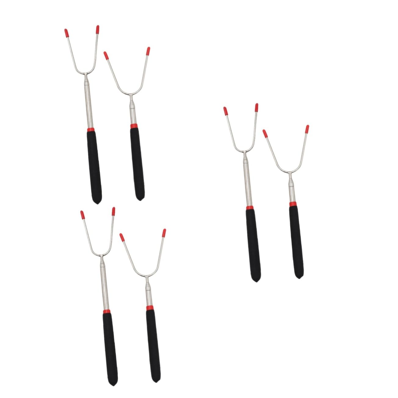 BESPORTBLE 6pezzi Forchette Da Barbecue Telescopiche Inossidabile Strumenti Per Grigliate Per Feste e Campeggo Manici Antiscottatura
