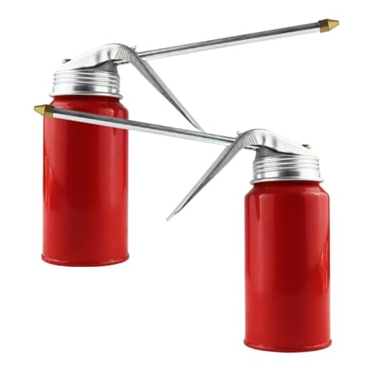 2PCS Oil Can Pump Oiler, Tank Pump Lubricator, Engine Oil Dispenser, 200ml Gun Oiler Spray Can, Manual Oil Gun With Rigid Spout for Auto Motorcycles Applications Oil Lube Systems