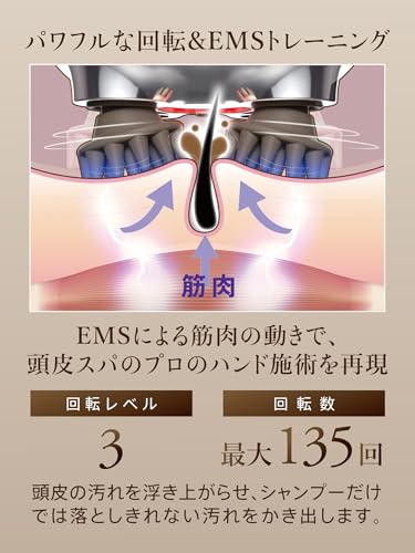 ZOGANKIN スカルプ EMS ヘッドスパ 頭皮マッサージ 電動頭皮ブラシ LED搭載 リフトケア 頭皮ケア の商品画像 4