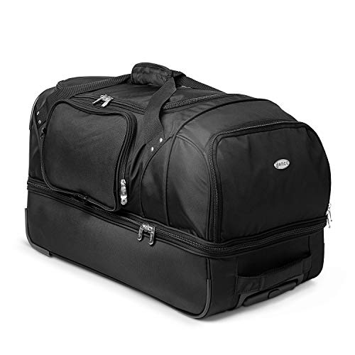 Denco NFL Dallas Cowboys Rolling Drop-Bottom Duffel Bag, 27-Inch