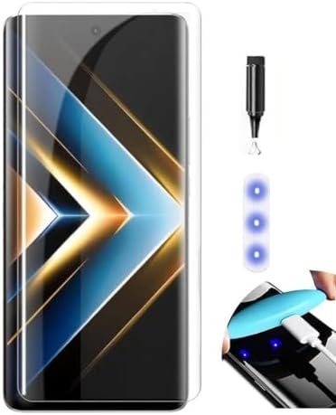 NISHTECH Advanced HD+ Curved UV Tempered Glass Full Screen Protector Designed for Tecno Phantom X2 || Full Screen Coverage with Easy Installation Kit (Anti-Scratch)