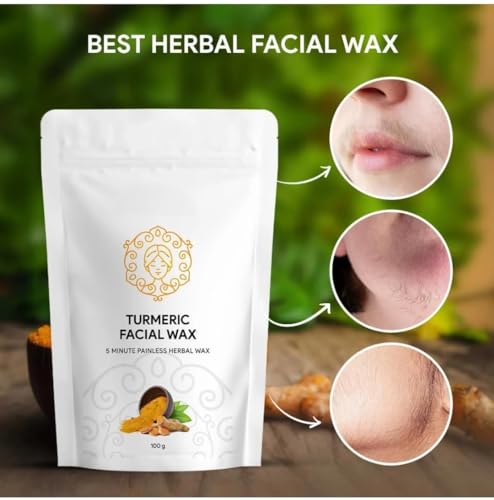 Turmeric Facial Wax Powder,Women,5 min Painless Natural Face Hair Removal Waxing Powder, Easy to use at home, No chemicals - No Irritation, No Skin... - Image 4