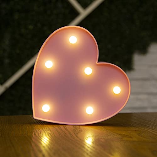 Lettre Allume la Forme de Symbole de LED,Lampes de Table de chapiteau en Plastique d'alphabet,fête de Mariage d'anniversaire Tous Les Jours à la Maison tenture Murale décor en Forme de Coeur