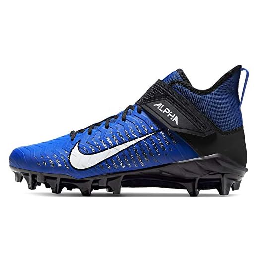 Nike Men's Alpha Menace Pro 2 Mid Football Cleats (Game Royal/White-Black, Numeric_10)