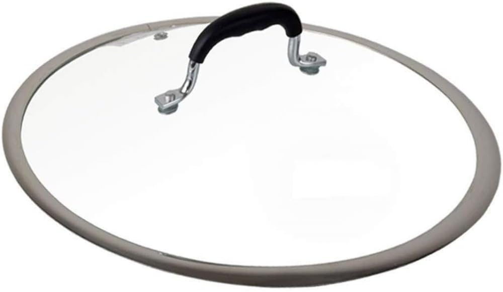 BAZAC Lid Saucepan Lid Pot Lid Tempered Glass Wok Frying Pan Soup Pot Cover Wide Side Visible Kitchen cookware-24 cm