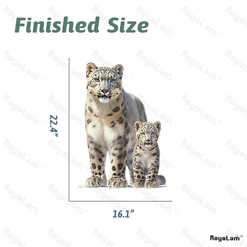 Vinilo Decorativo Leopardo de Nieve con Cría miniatura 5