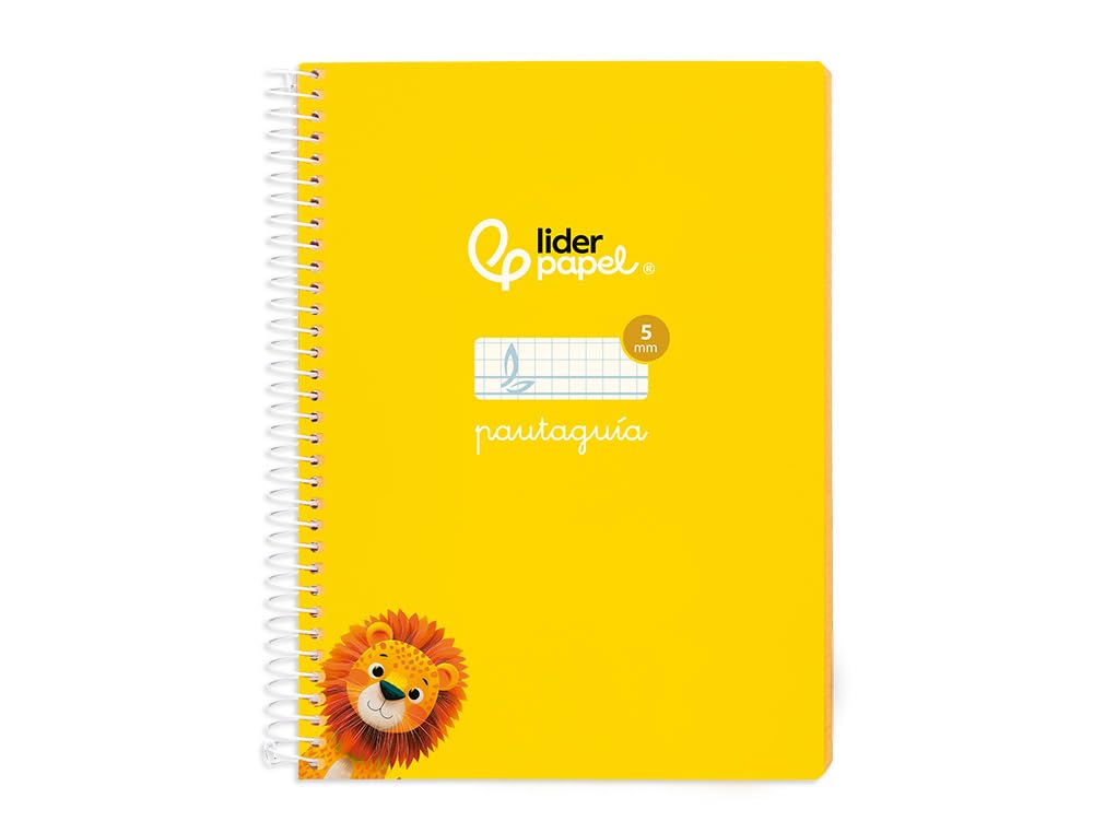 Liderpapel Spiral Notebook DIN A5 Ruling Paperboard Paperback 40 Sheets 75g Ruled 5mm with Margin Yellow - Unit -