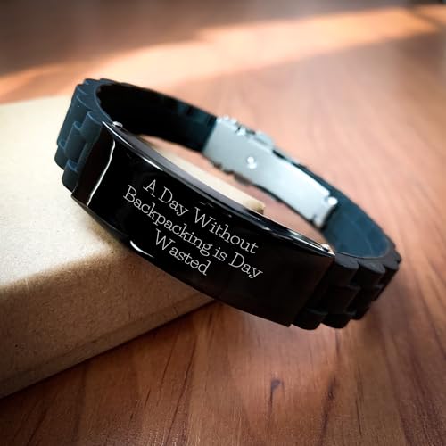Backpacking Enthusiast's Unique Gift for Christmas - Glide lock Clasp Bracelet, A Day Without Backpacking Is Day Wasted2