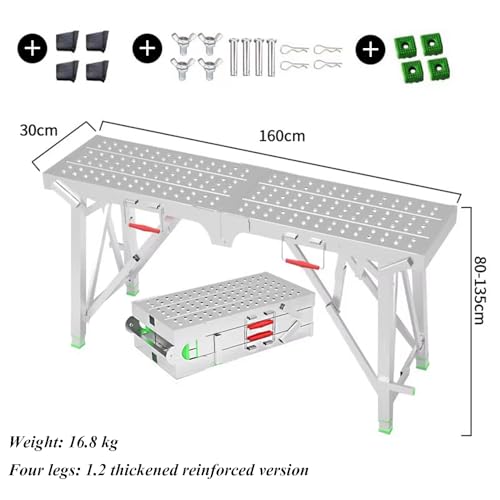 Escalera de acero plegable para trabajar en altura sin tambaleos 3