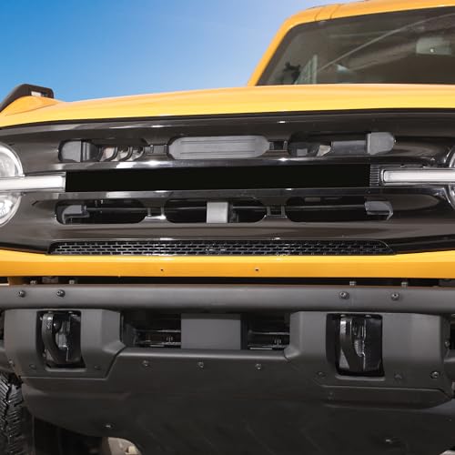 Image of Linskip Mesh Front Grille Bottom Vent Trim Compatible with 2021-2024 2025 Ford Bronco 4 Door, Bronco Grille Vent Inserts, Exterior Accessories