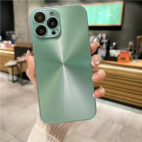 Coque carrée verte pour iPhone 15 Plus et 14 Pro au quotidien et en soirée