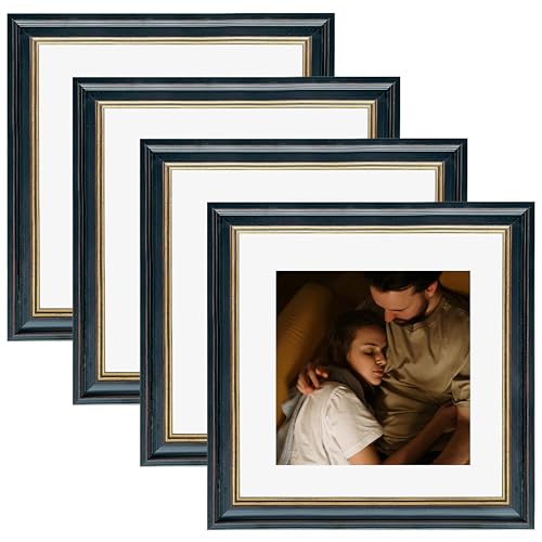 Image of Art Street Picture Frames Set of 4 Wall Mounted Premium 3D Photo Frame Vertical & Horizontal Wall Hanging Individual Collage for Home Decor (Black, Size 10 x 10 inch)