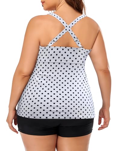 Hilor Women's Underwire Tankini Top Plus Size Swimsuits Tummy Control Bathing Suit Tops V Neck Swim Top No Bottom 20253