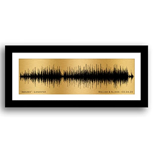 8th Bronze Wedding Anniversary Gift, 8th Anniversary Gift, Bronze Anniversary, Song Sound Wave, Soundwave Art, Anniversary Gift for Him