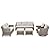 Buenhomino Outdoor Patio Furniture Set-6 Piece High Back Outdoor Furniture Set Sectional Sofa with Wicker Swivel Rocker Patio Chairs,Thick Cushions Ottomans for Porch Balcony Patio Deck Grey/Beige