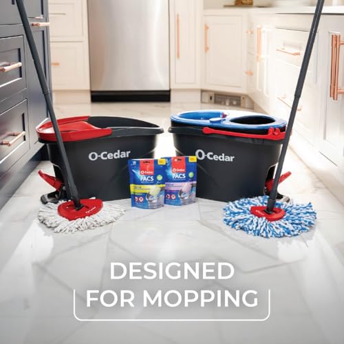 O-Cedar EasyWring Microfiber Spin Mop and Bucket Cleaning System + Citrus and Lavender Pacs (Variety Pack)