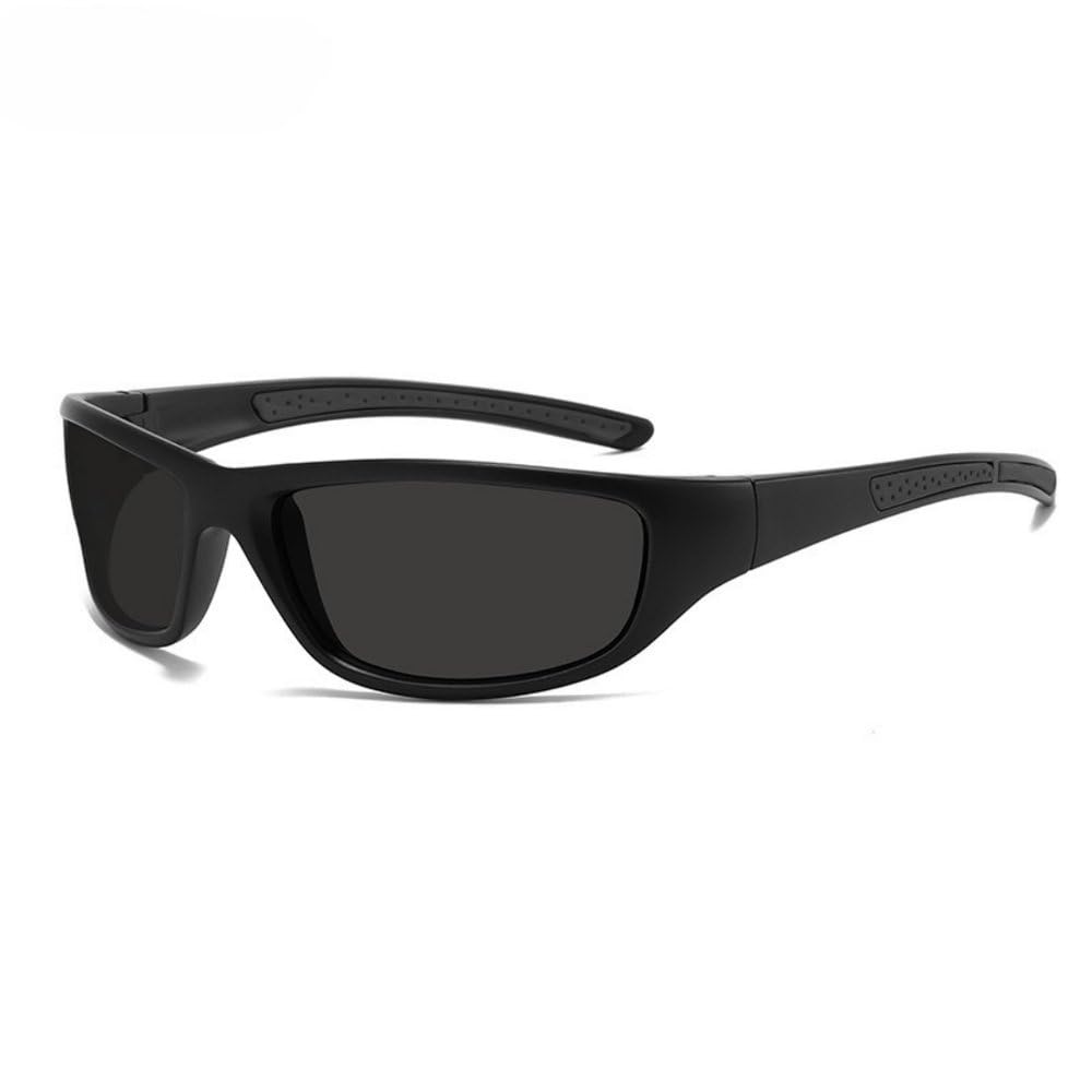 Męskie okulary przeciwsłoneczne polaryzacyjne retro designerskie do jazdy na rowerze sportowe okulary z ochroną UV400 klasyczne okulary do jazdy samochodem, czarno-szare