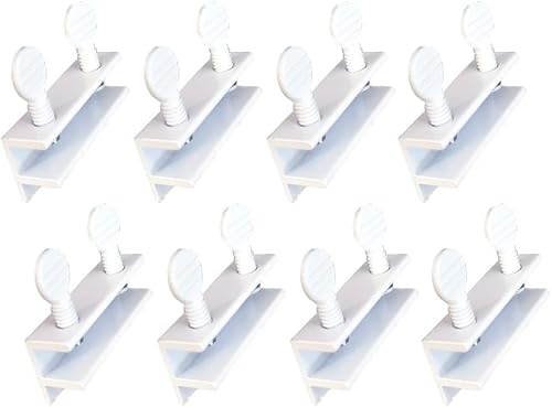 Miniatura 21 de QCAA Cerradura de seguridad para ventana deslizante con forro de vinilo, cerradura a prueba de niños, aluminio, blanco, paquete de 4, fabricado