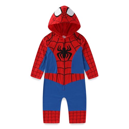 Marvel Spider-Man Boys Cosplay Hooded Coverall for Toddler