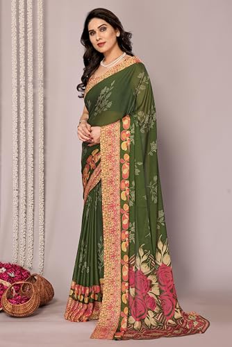 Image of MIRCHI FASHION Saree for Woman Chiffon Tie Dye Printed | Lightweight Daily Wear Women's Sari with Unstitched Blouse Piece (Available in 10 Colors)