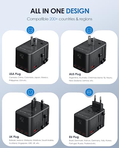 Image of EPICKA 75W GaN PD Universal Travel Adapter, 3USB-C /2USB-A