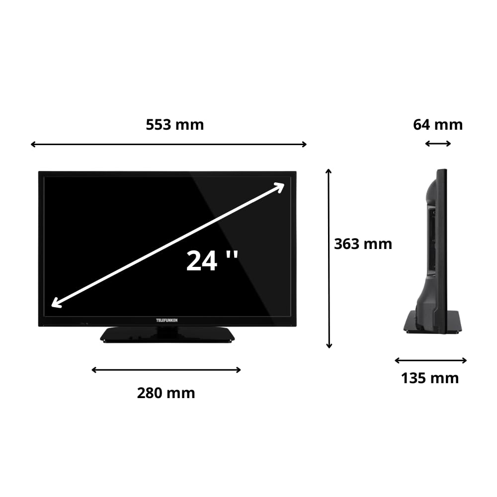 TELEFUNKEN 2025 Smart TV 24" HD Ready TE24553B45V2DZ, TV LED 24 Pollici con Alexa Integrata, Compatibile con Alexa e Google Assistant, Digitale DVB-T2, Dolby Vision HDR10, Dolby Audio