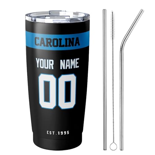 Image of ANTKING Carolina Tumbler 20 oz Travel Coffee Cup Custom Name Number for Men Women Boy Gifts