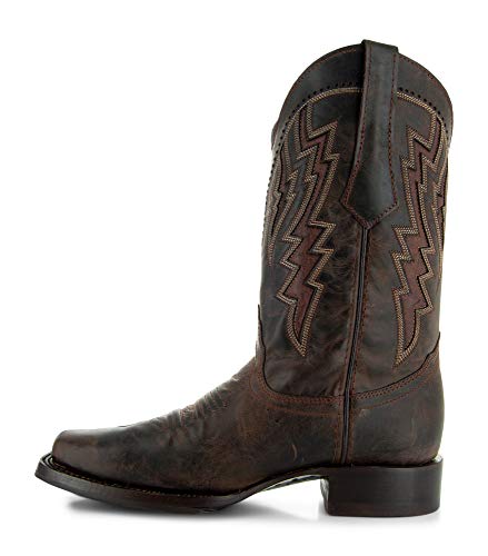 Soto Boots Square Toe Cowboy Boots, Genuine Leather Men's Cowboy Boots, Western Boots For Men H500273