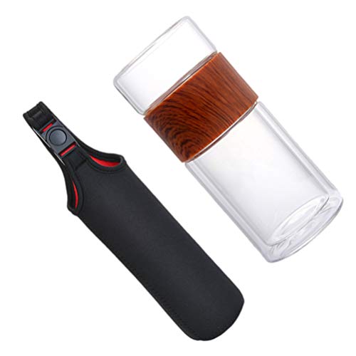 Hemoton Glass Tea Infuser Cup Tea Bottle Separation Cup Heat Insulated Portable