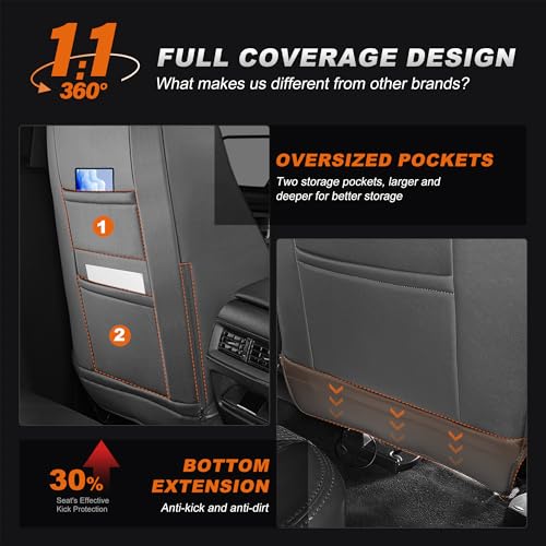 Image of AOMSAZTO Custom Fit Seat Covers for Honda CRV 2017 2018 2019 2020 2021 2022 CR-V Faux Leather Full Set Seat Covers Front & Rear Car Seat Protector(Grey,5 Seats)