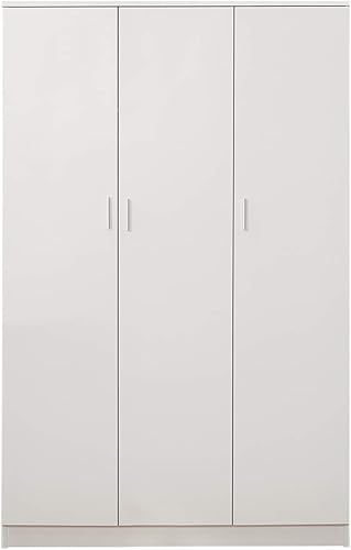 Miniatura 8 de Panana Armario de 3 puertas, Armarios con estantes de almacenamiento y riel colgante Armario de almacenamiento de ropa para dormitorio