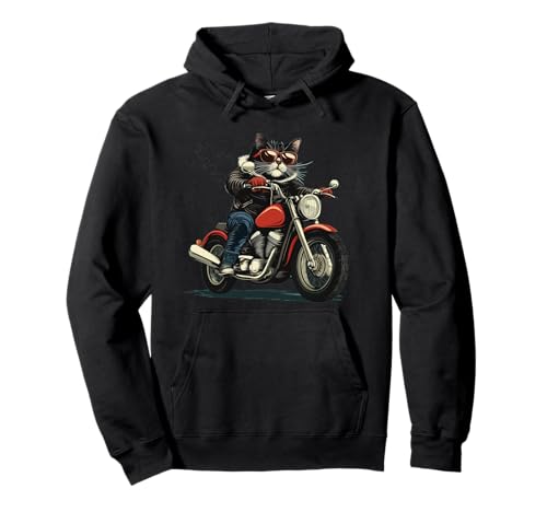 Pretty Motorbike Cat ama la temporada de motocicletas Sudadera con Capucha