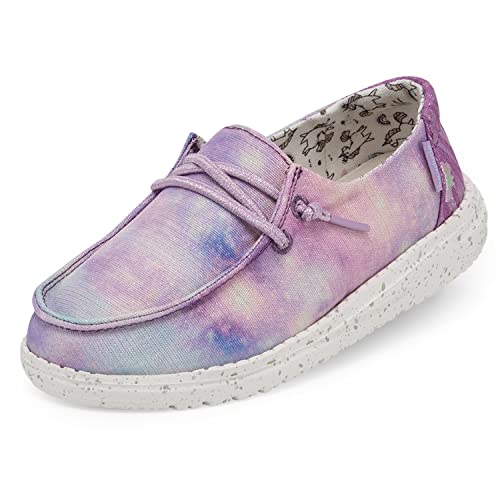 Hey Dude Girl's Wendy Youth Unicorn Dreamer Size 2 | Girl’s Shoes | Girl’s Lace Up Loafers | Comfortable & Light-Weight