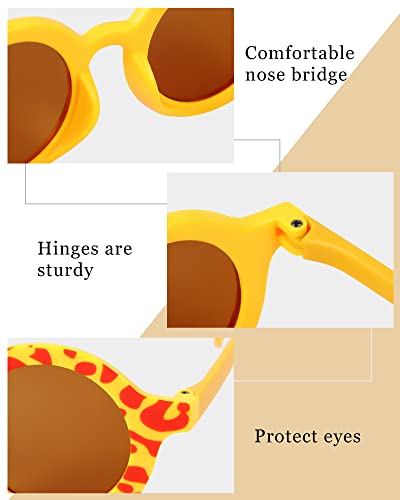 30 Pieces Safari Animal Print Sunglasses Kids Sunglasses Bulk Jungle Party Favors Zoo Animal Glasses for Boys Girls Young Birthday Pool Beach Wild Theme Party Decorations, 6 Designs3