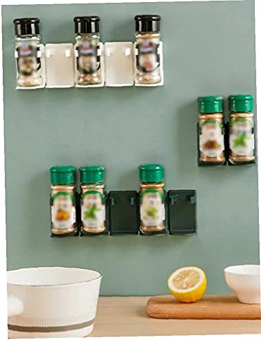Voedsellade Wall Mount Spice Rack Opknoping Kruidenfles Carrier Gripper Spice Holder Green 10st - Image 7