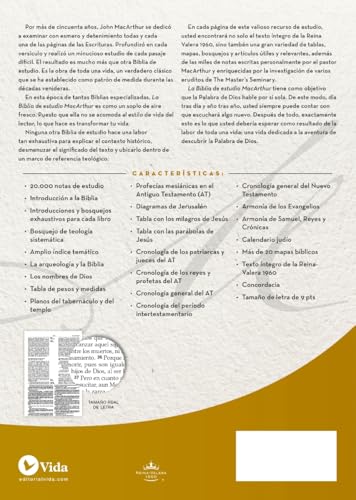 Image of RVR60, Biblia de Estudio MacArthur, Leathersoft, Cafe (Spanish Edition)