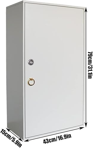 Miniatura 2 de Caja de cerradura de gabinete de llave de acero montada en la pared 300350400450500600 (color plata, tamaño 350)