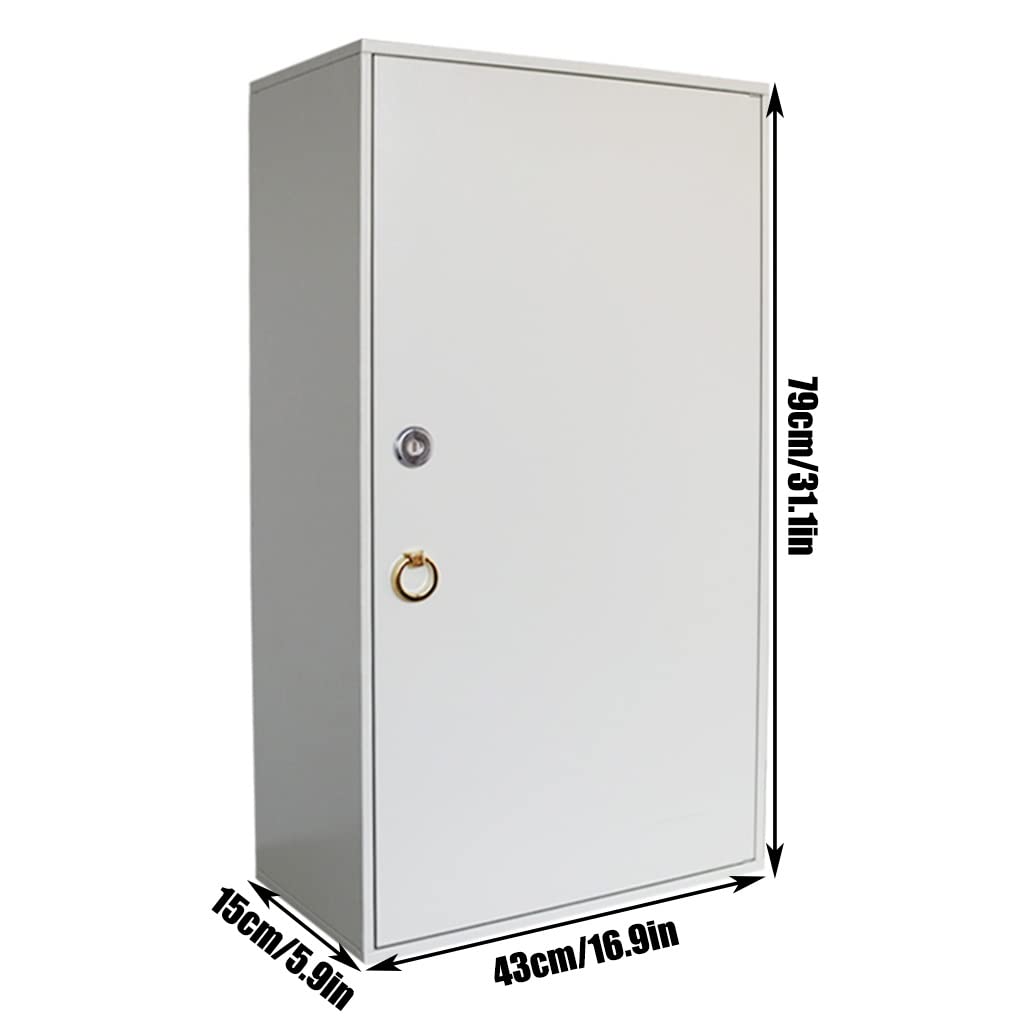 Armario para llaves de acero montado en la pared con cerradura Securi con llaveros, color plateado, tamaño 350, perfecto para uso en casa u hotel