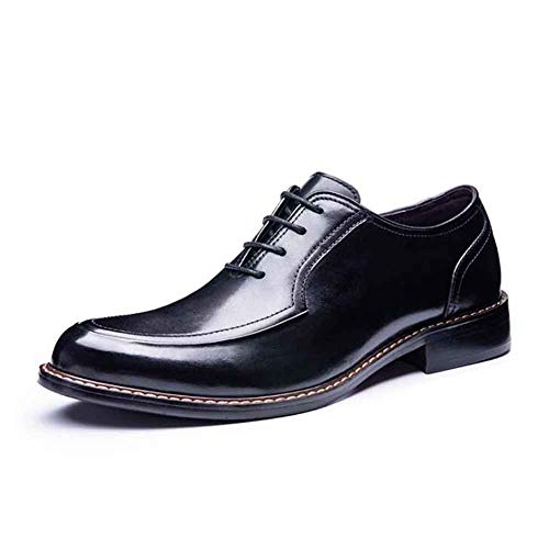 WMZQW Chaussures D'affaires Chaussures En Cuir Hommes Chaussures Richelieu À Lacets Oxford Chaussures de Soirée Mariage Derby de Bureau,Noir,41 Cover