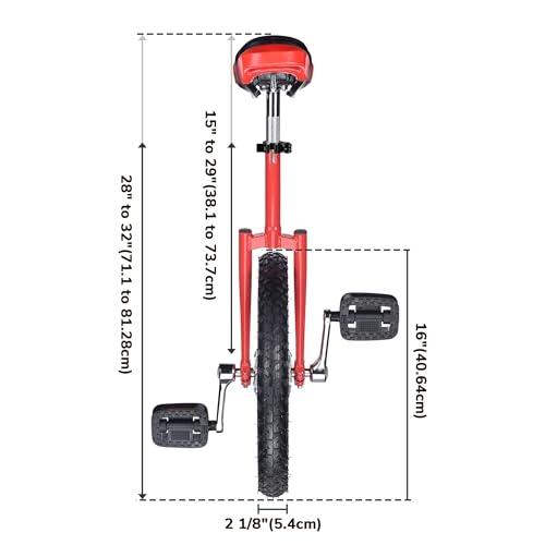 Image of AW 16 /18 /20 /24 Inch Wheel Outdoor Unicycle Adjustable Seat Exercise Bicycle | Fit Adults Kids Outdoor Sports Fitness Exercise, Various colors For Choice